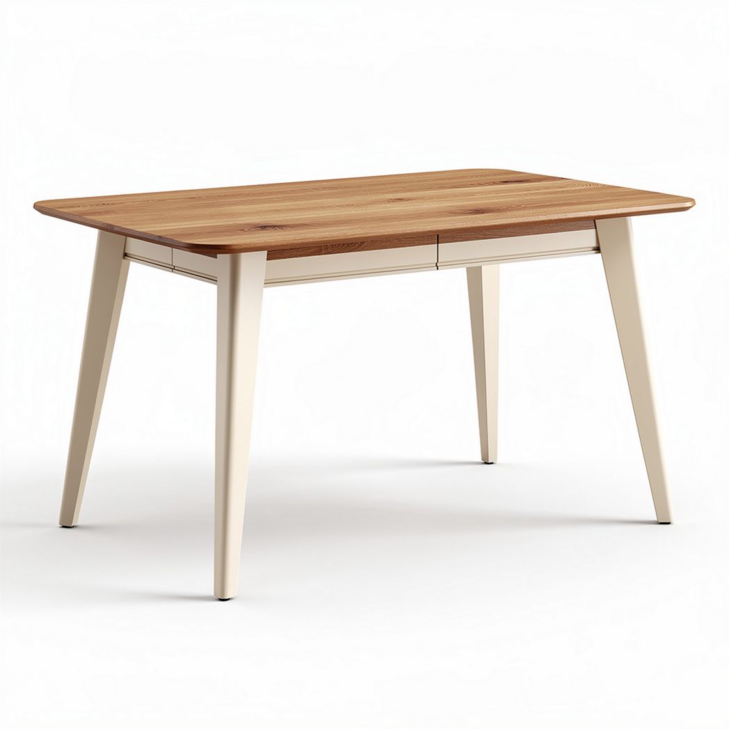 Table de salle à manger en bois avec pieds en métal 150 x 90 x 75cm