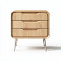 Table de nuit en bois de bambou avec 3 tiroirs dimensions 50 x 40 x 60cm