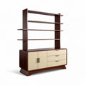 Meuble TV en bois avec étagères et tiroirs de rangement 150 x 40 x 180cm
