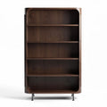 Bibliothèque en bois foncé avec étagères ouvertes 80 x 40 x 160cm