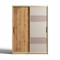 Armoire à portes coulissantes en bois et en verre 200 x 120 x 40cm