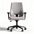 Chaise de bureau réglable en tissu gris avec accoudoirs et roulettes